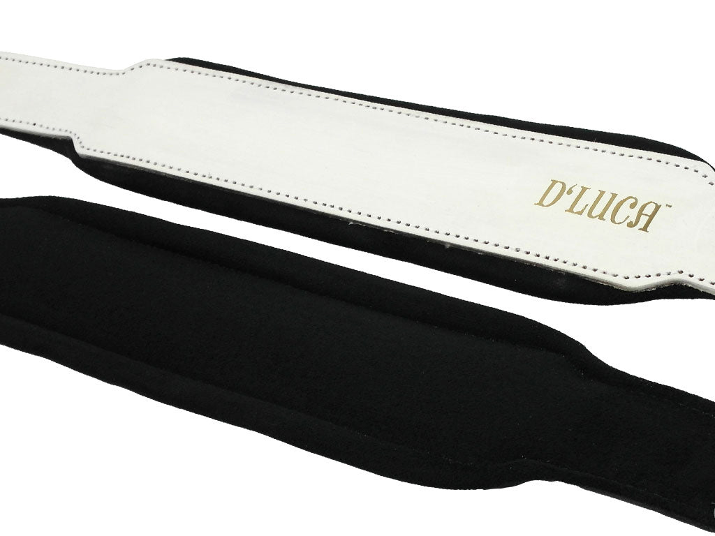 D'Luca Pro Series Genuine Leather Accordion Bass Straps 16.5 Inches White