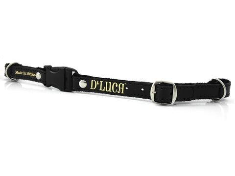 D'Luca Pro Series Leather Accordion Back Strap 20 Inches Long, Black