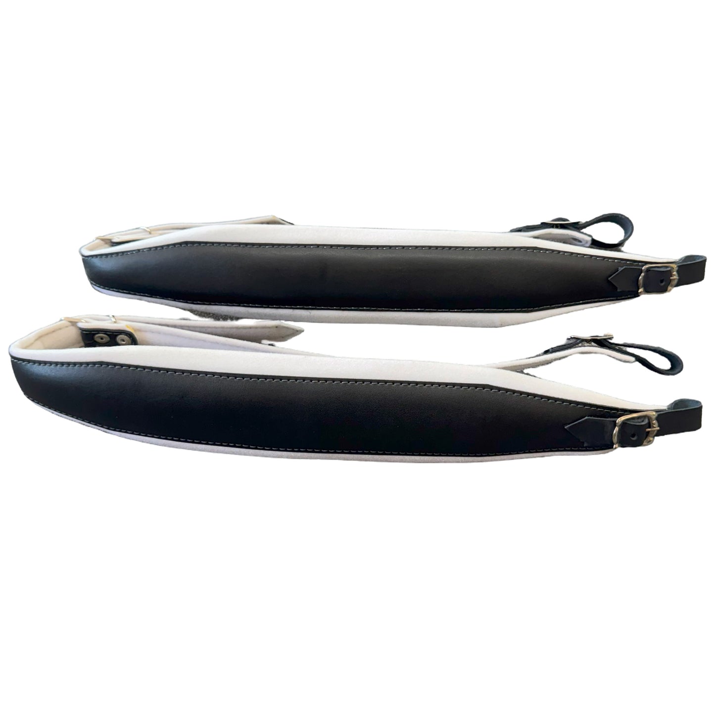 D'Luca MX3 Leather Accordion Straps White/Black