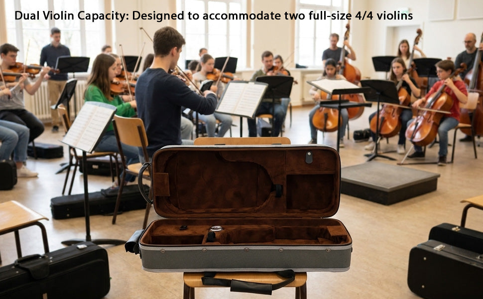 D'Luca Wooden Double 4/4 Violin Case