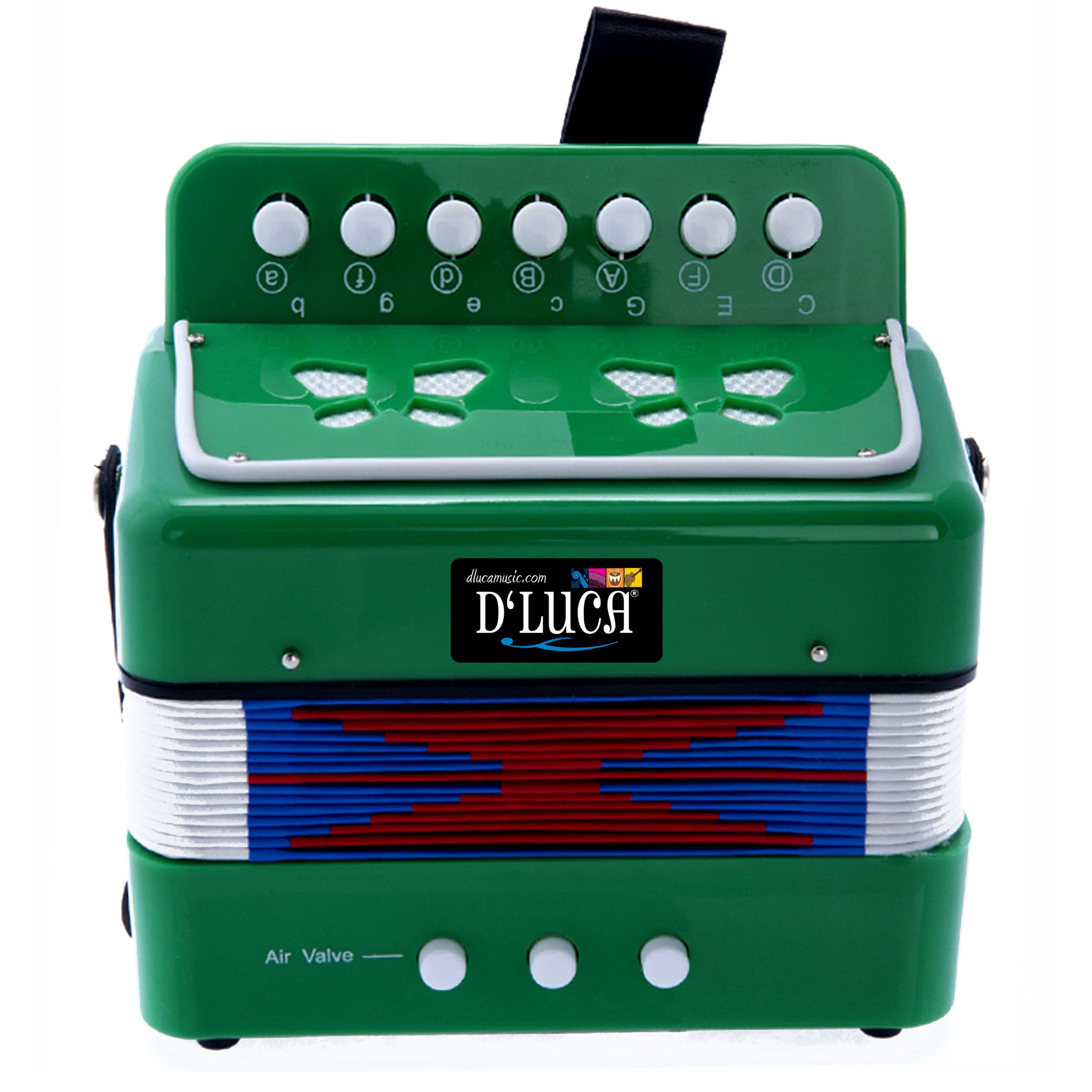 D'Luca Kids Series Button Accordion, Green