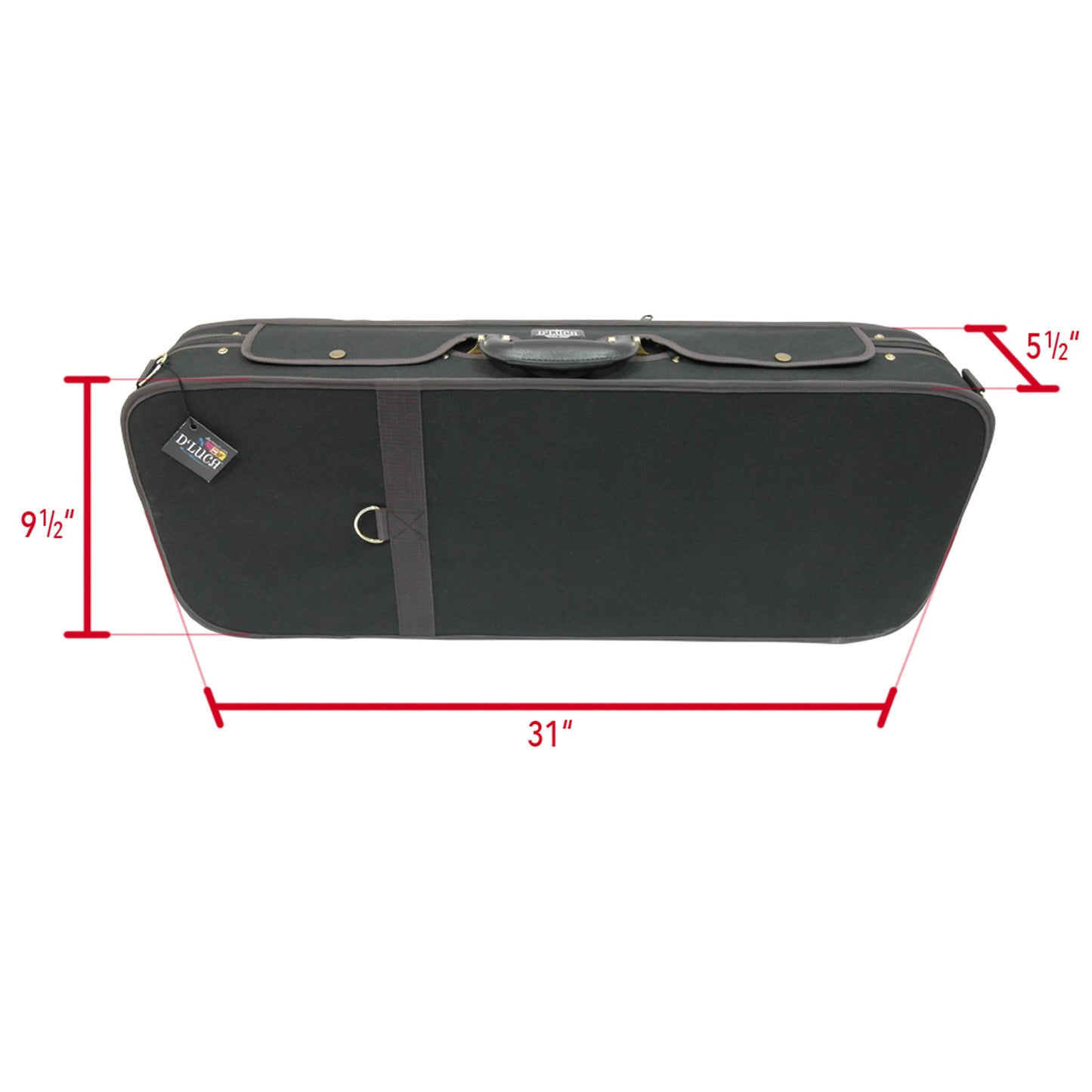 D'Luca Double Violin Case Black-Burgandy