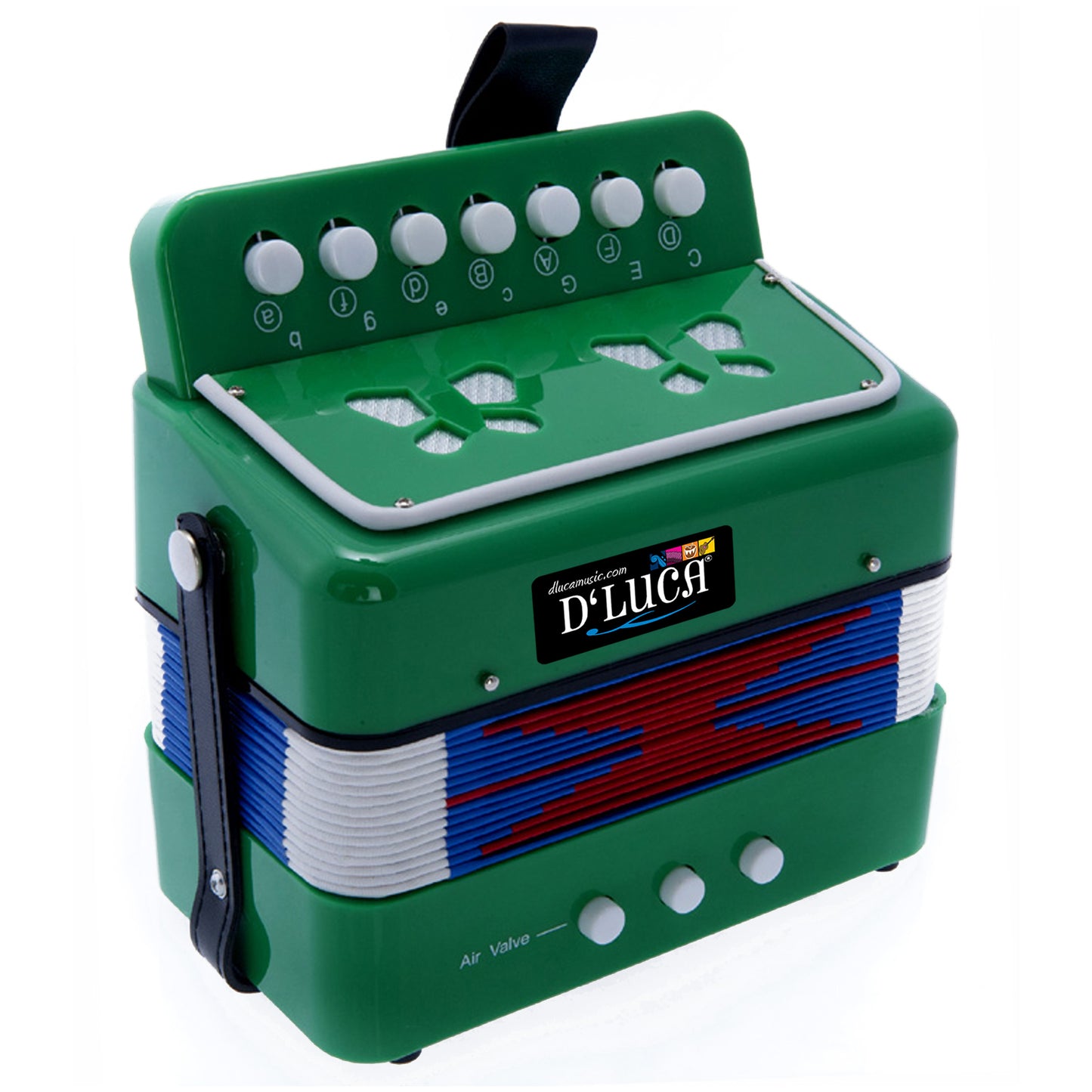 D'Luca Kids Series Button Accordion, Green