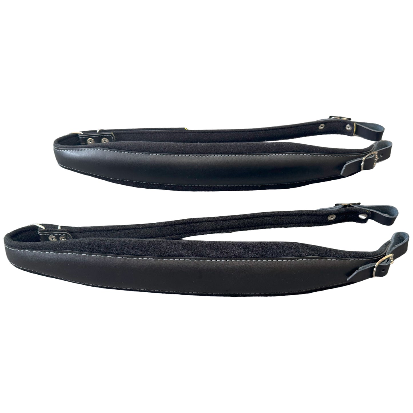 D'Luca MX3 Leather Accordion Straps Black/Black