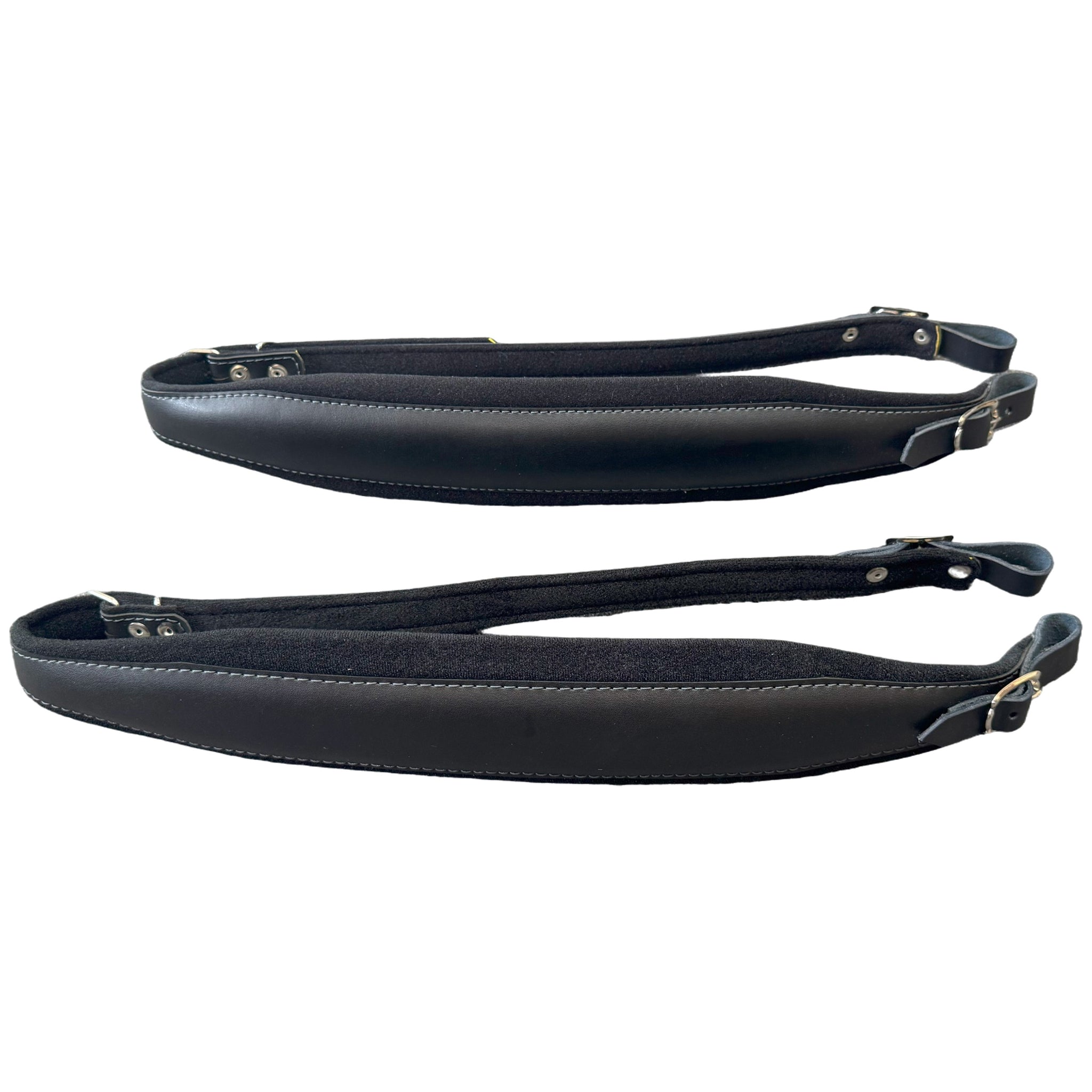 D'Luca MX3 Leather Accordion Straps Black/Black