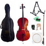 D'Luca Meister Student Cello Package 3/4 Size w/Stand, Bag, Tuner, Rosin & Bow