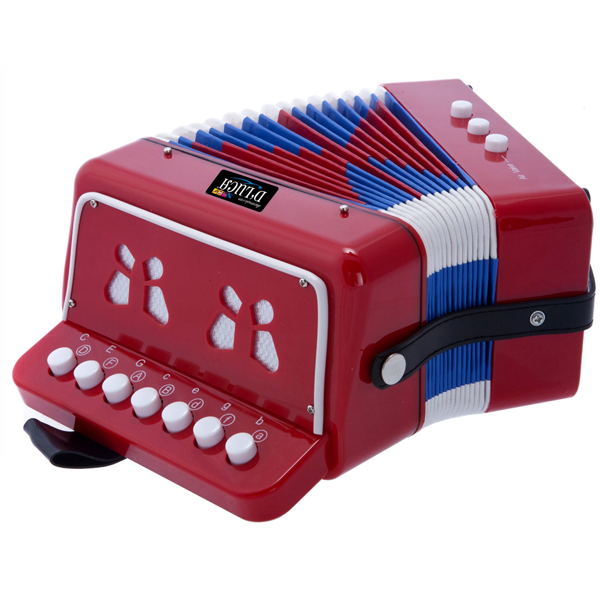 D'Luca Kids Series Button Accordion, Red