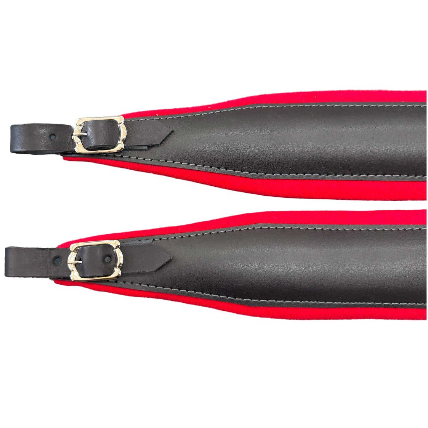 D'Luca MX3 Leather Accordion Straps Red/Black