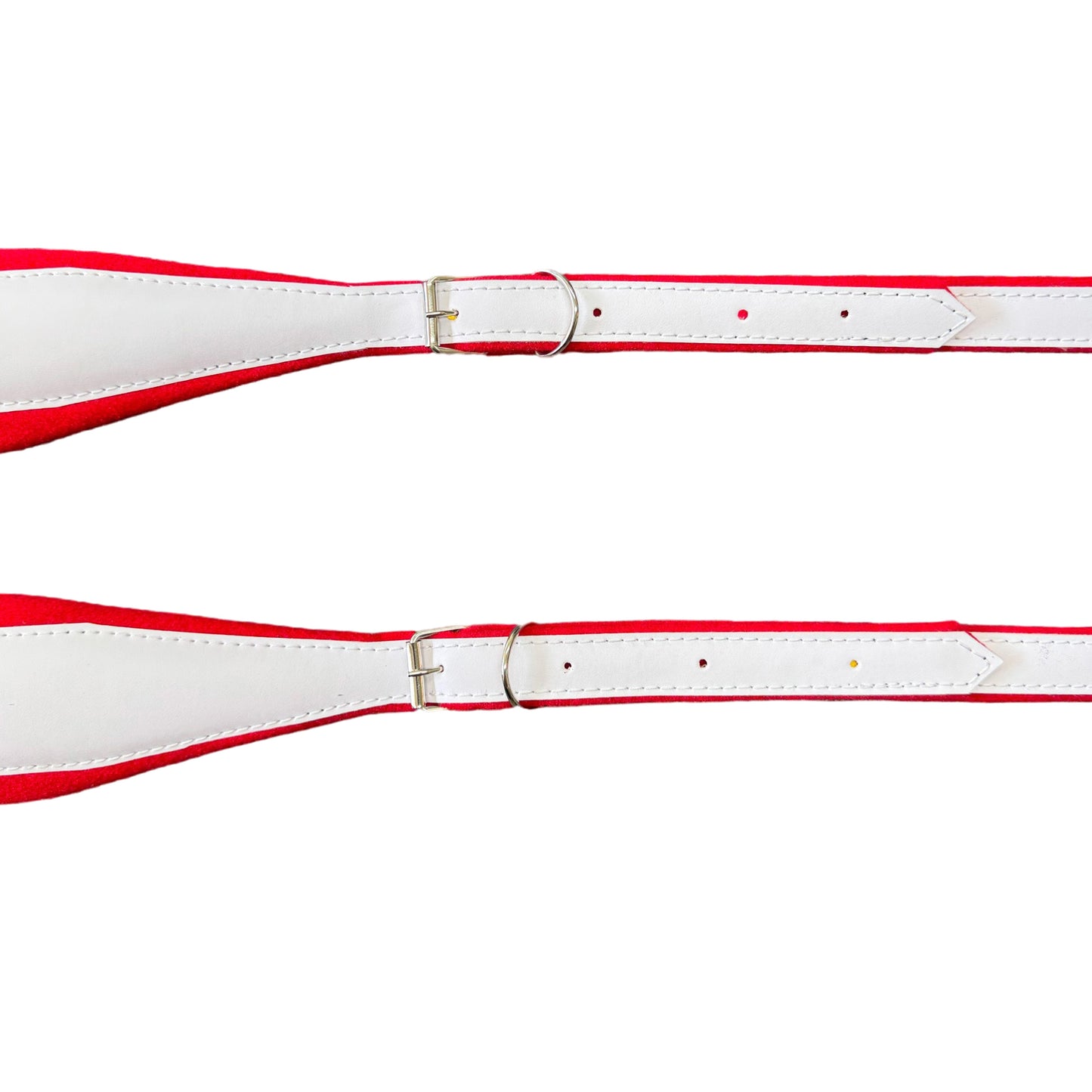 D'Luca MX3 Leather Accordion Straps Red/White