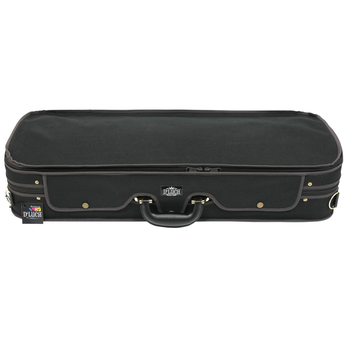 D'Luca Double Violin Case Black-Burgandy