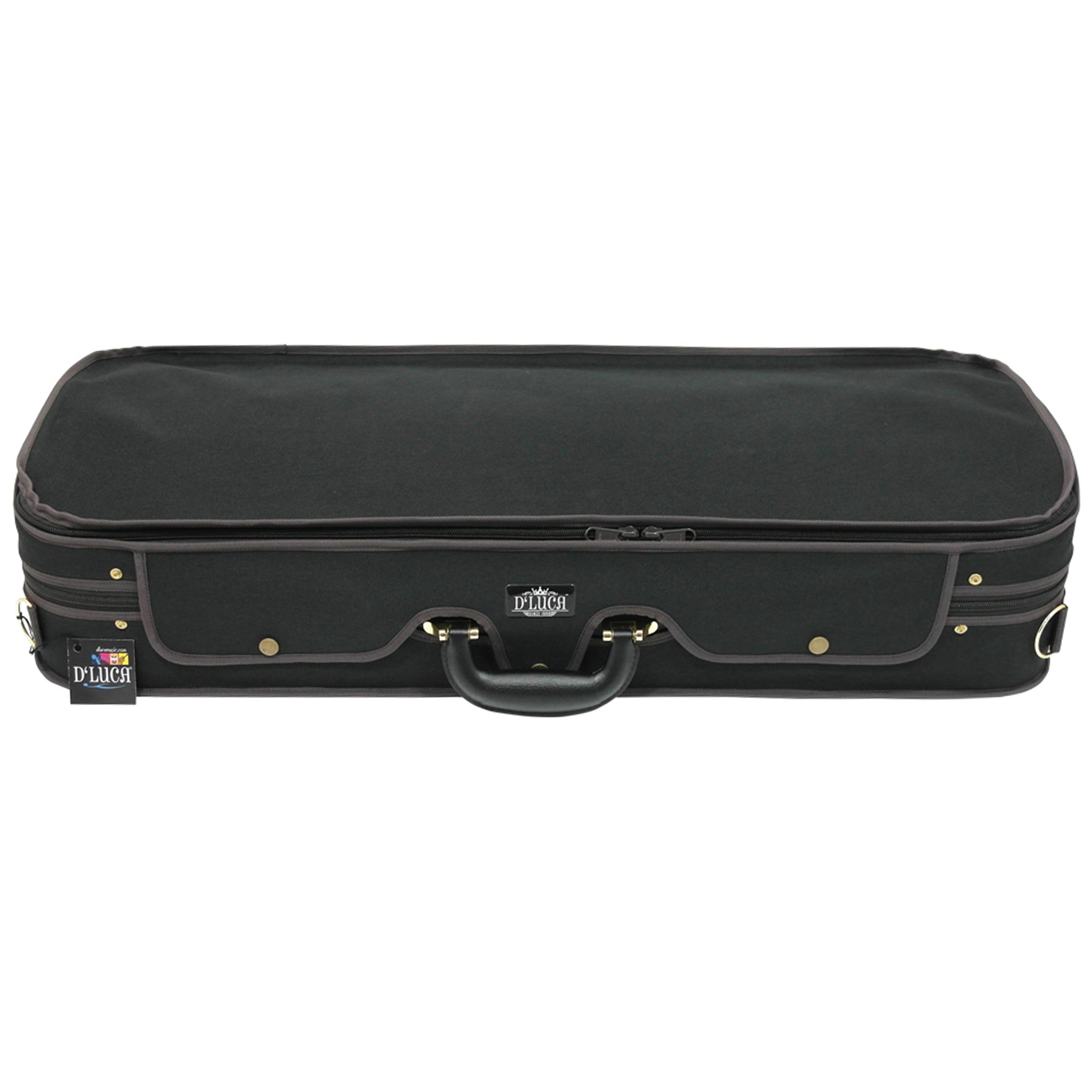 D'Luca Double Violin Case Black-Burgandy