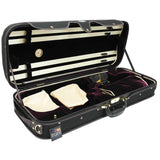D'Luca Double Violin Case Black-Burgandy