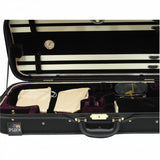 D’Luca Pro Series CP04M Double Violin Case Black-Burgundy