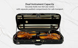 D’Luca Pro Series CP04M Double Violin Case Black-Burgundy