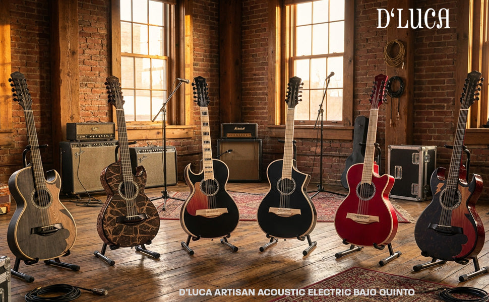 D'Luca Artisan Acoustic Electric Bajo Quinto, Ash