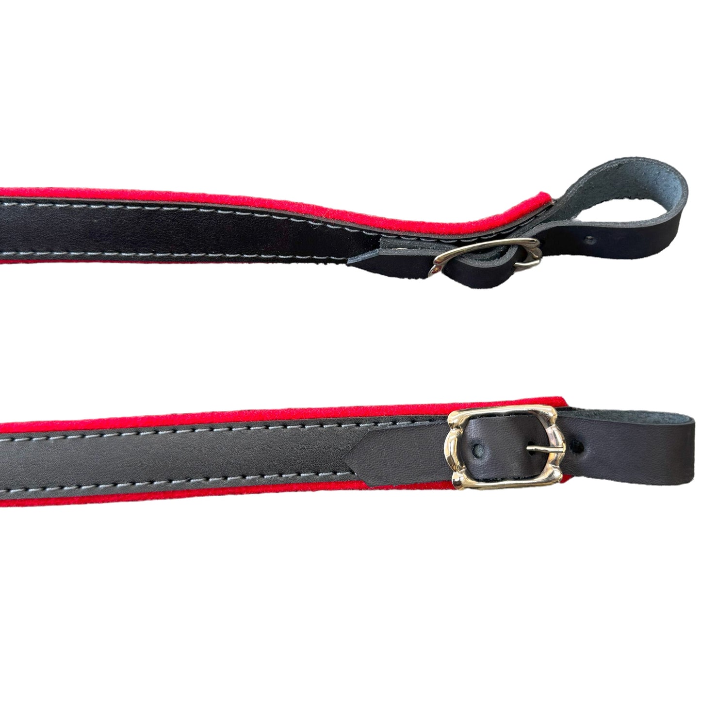 D'Luca MX3 Leather Accordion Straps Red/Black