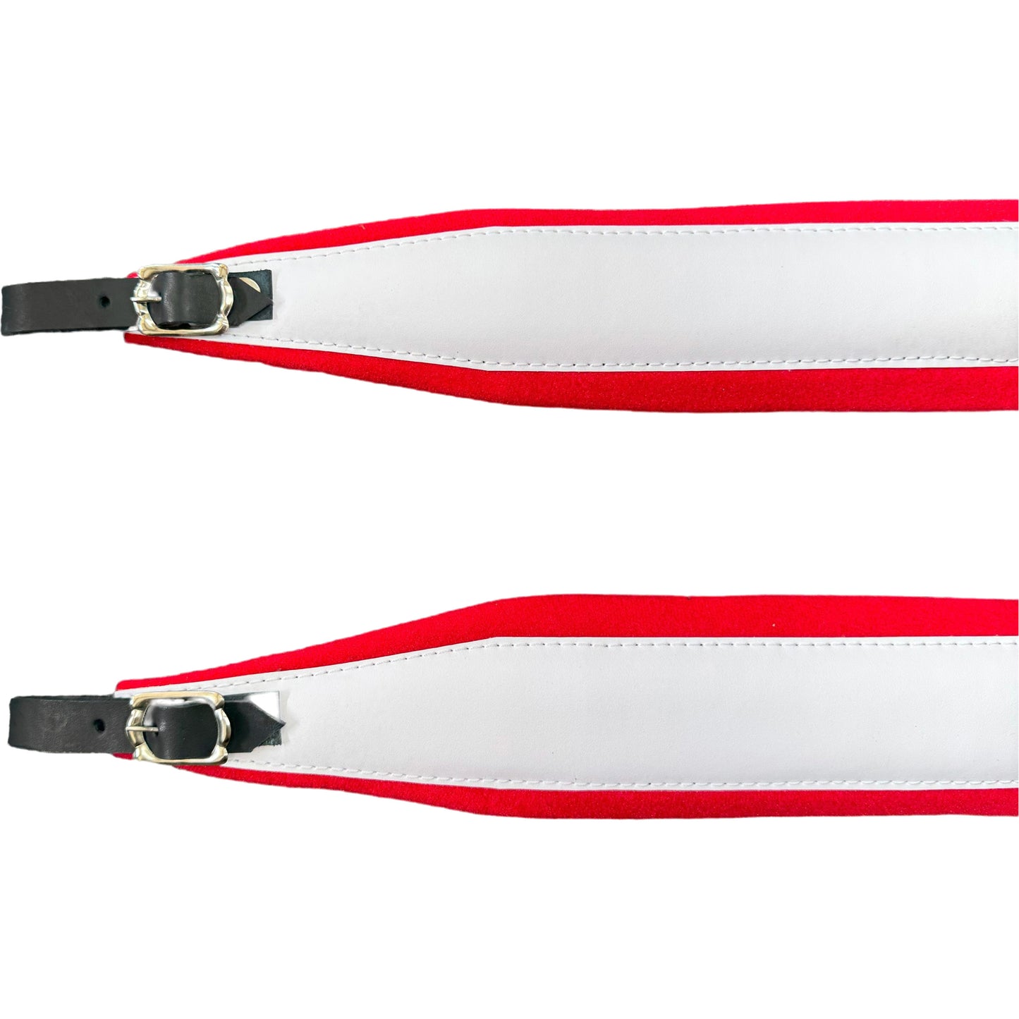 D'Luca MX3 Leather Accordion Straps Red/White