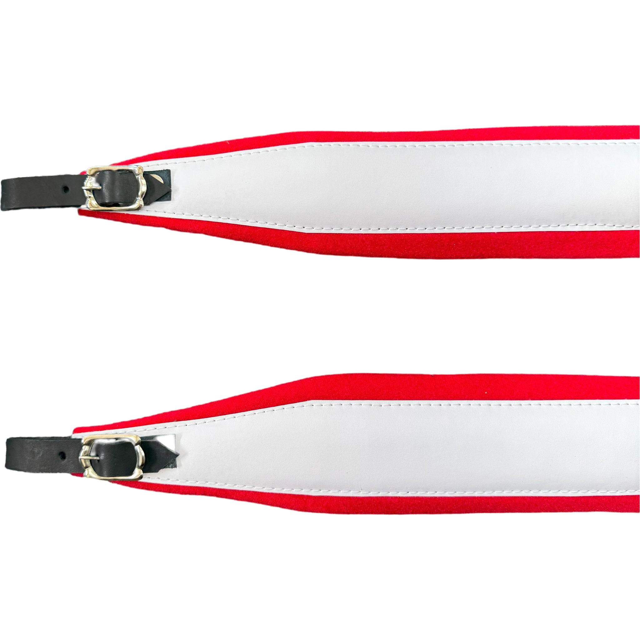 D'Luca MX3 Leather Accordion Straps Red/White