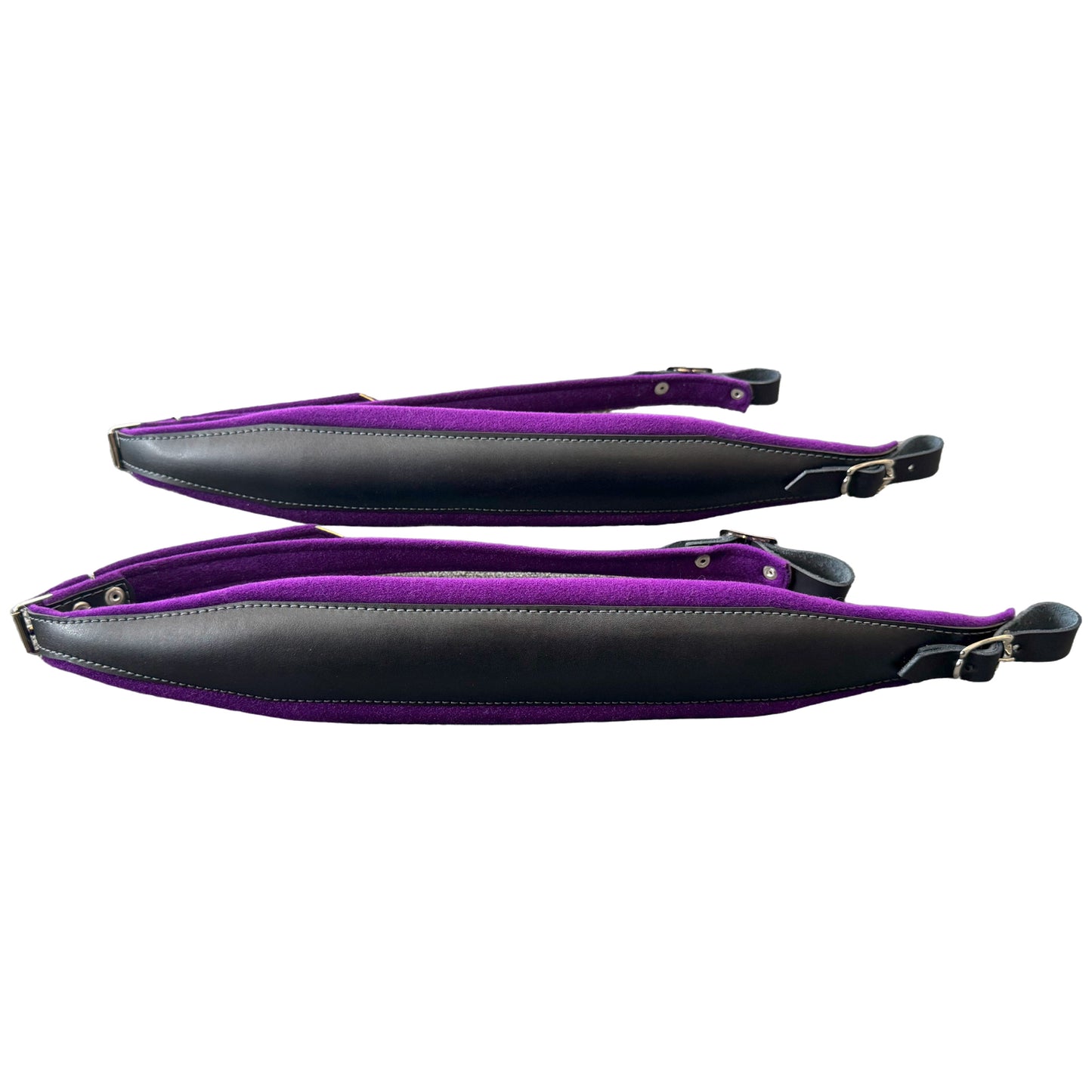 D'Luca MX3 Leather Accordion Straps Purple/Black