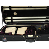 D'Luca Double Violin Case Black-Burgandy