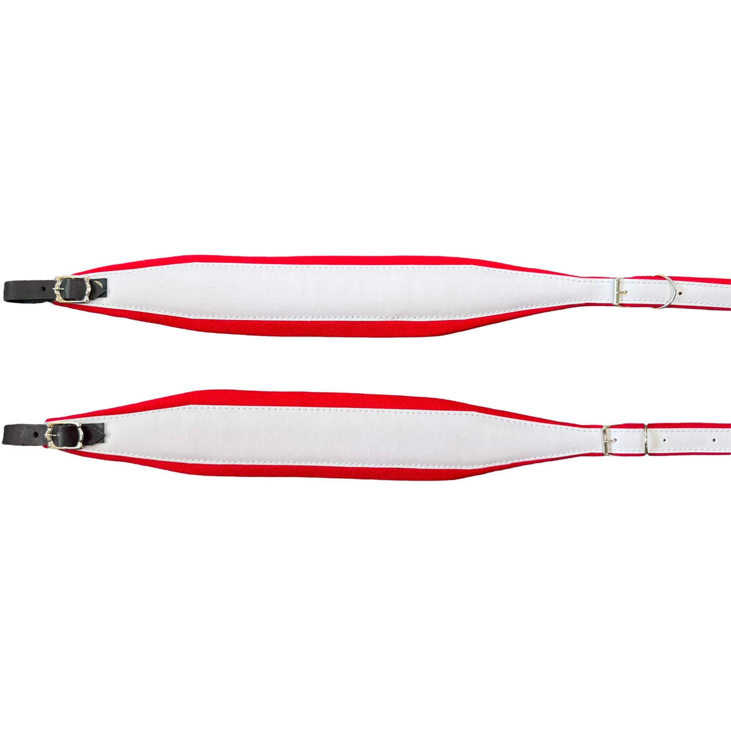 D'Luca MX3 Leather Accordion Straps Red/White