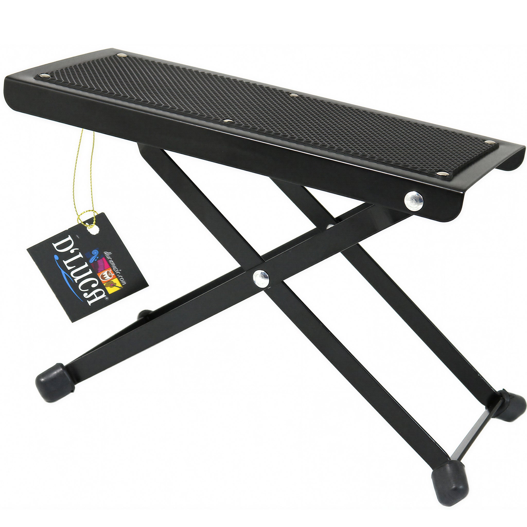 D'Luca Adjustable Guitar Foot Rest Stool, Black