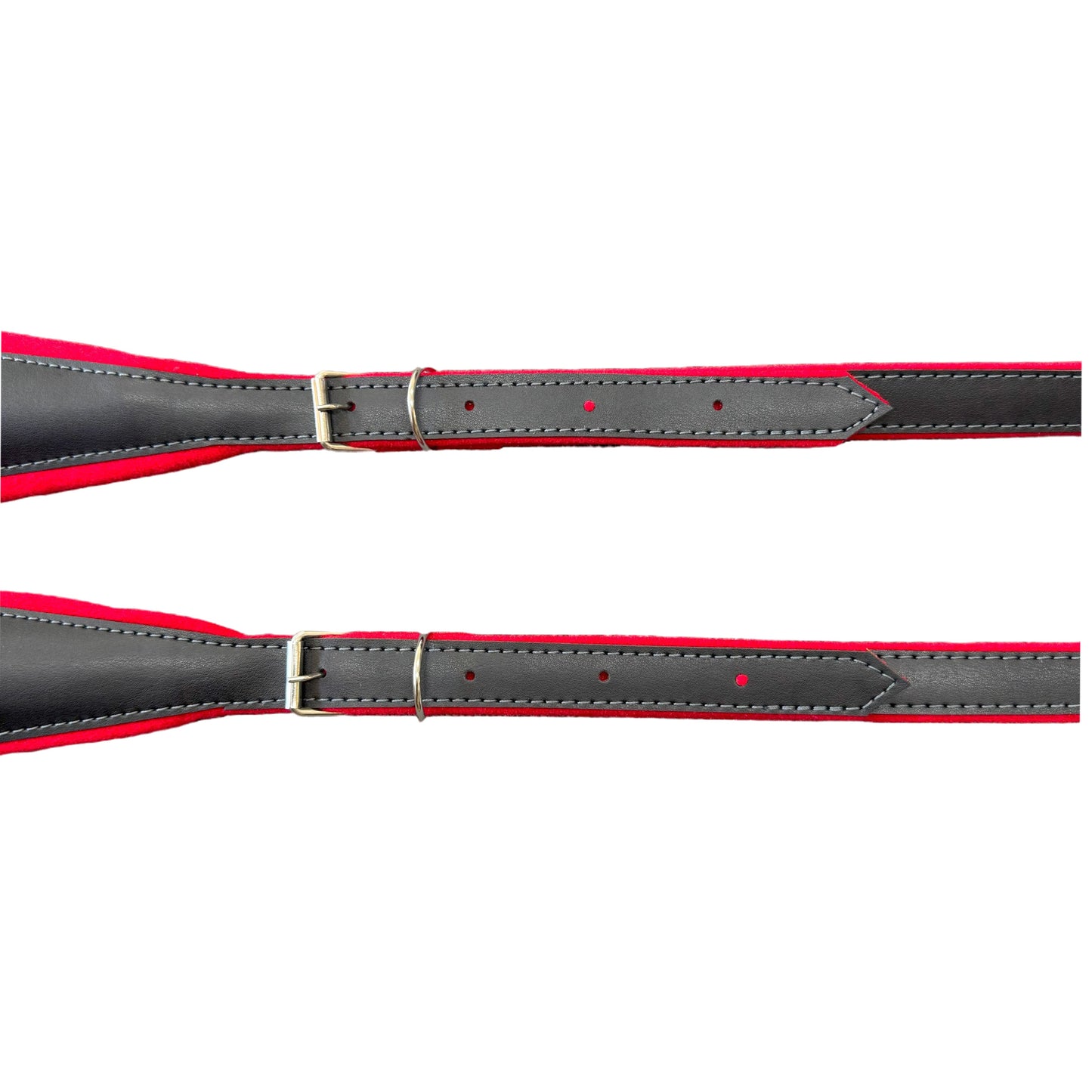 D'Luca MX3 Leather Accordion Straps Red/Black