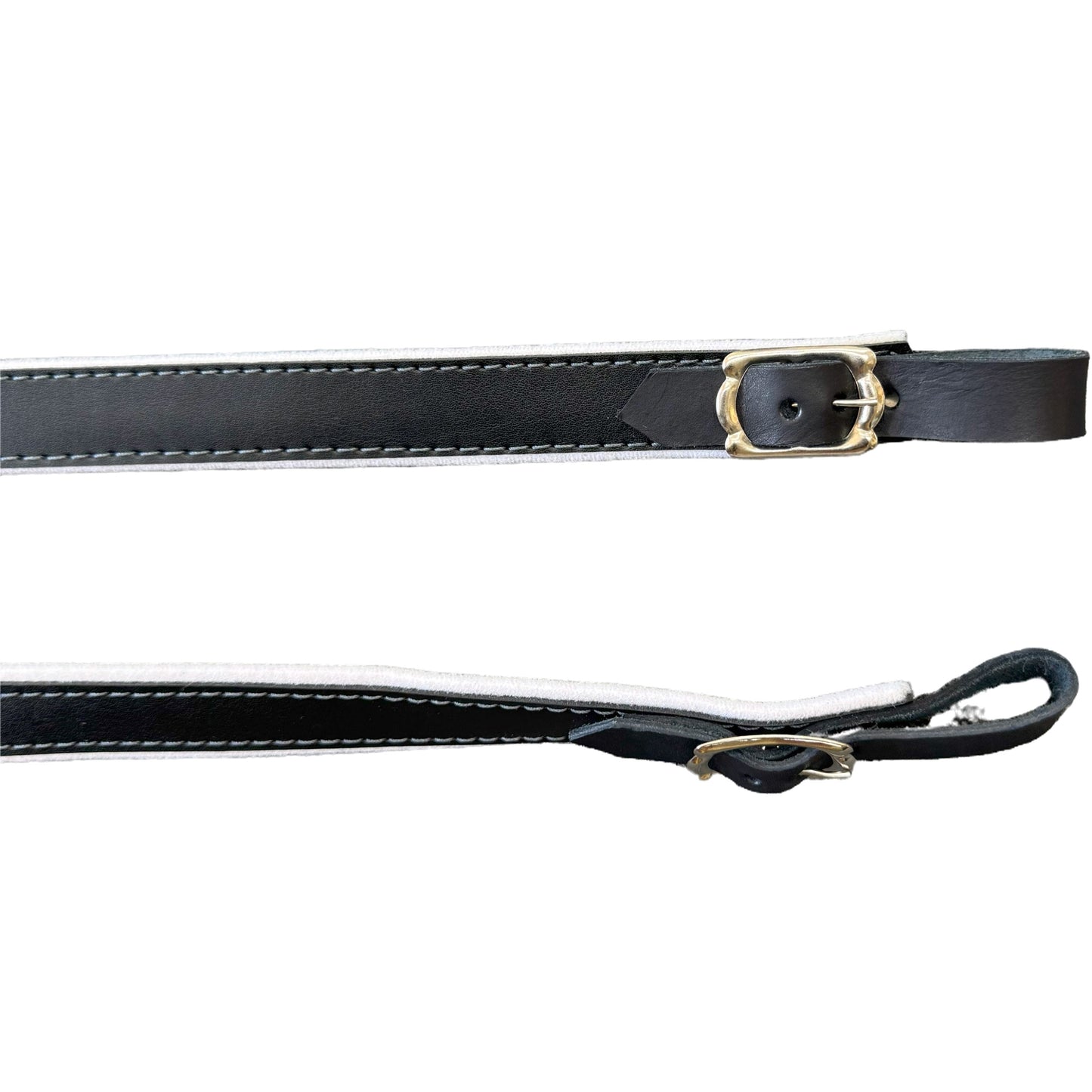 D'Luca MX3 Leather Accordion Straps White/Black