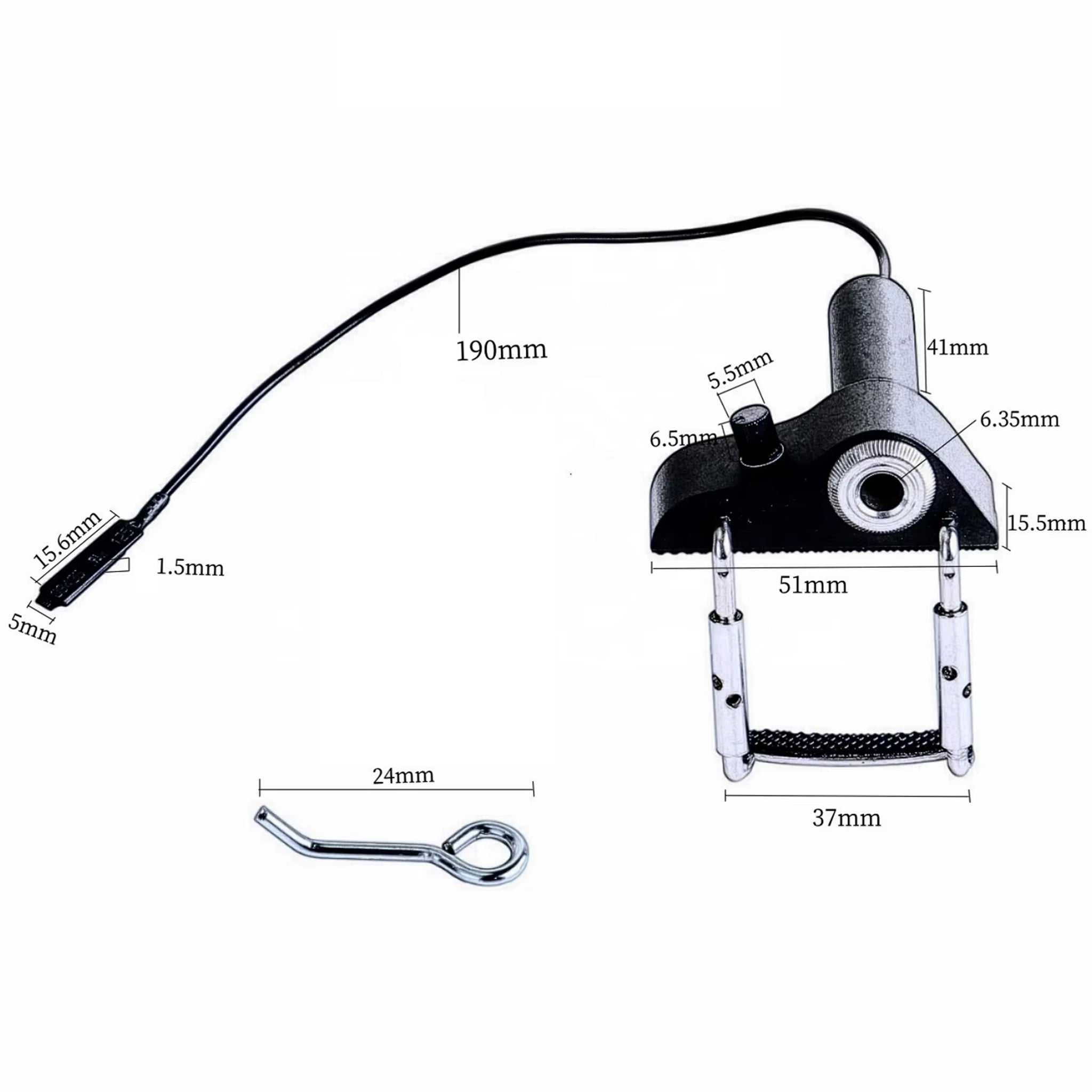 D'Luca 190 Violin Pickup with Volume Control, Hard Tip for Crisp Tone
