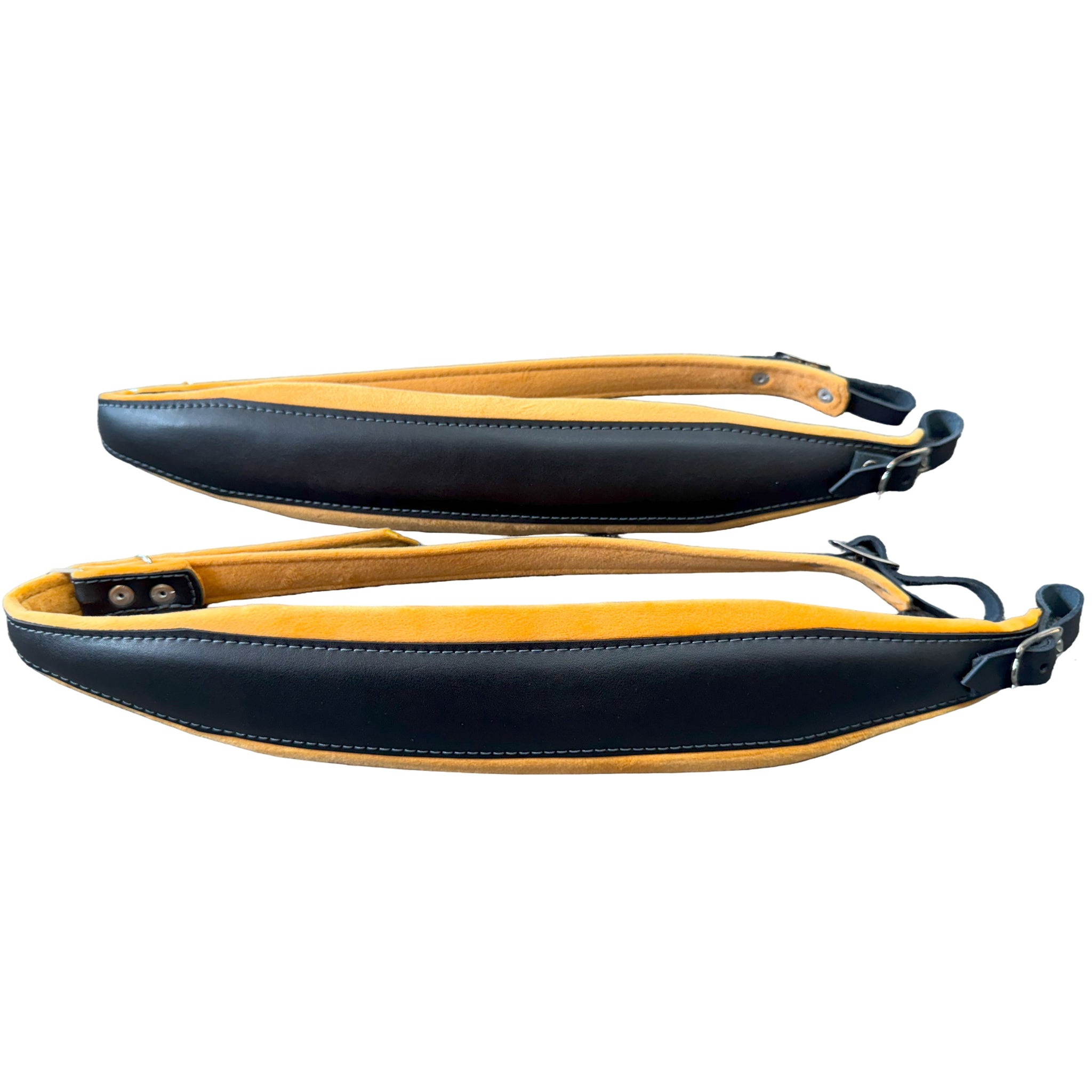 D'Luca MX3 Leather Accordion Straps Yellow/Black