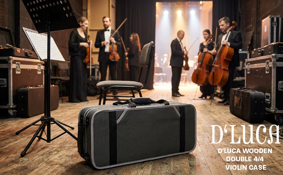 D'Luca Wooden Double 4/4 Violin Case