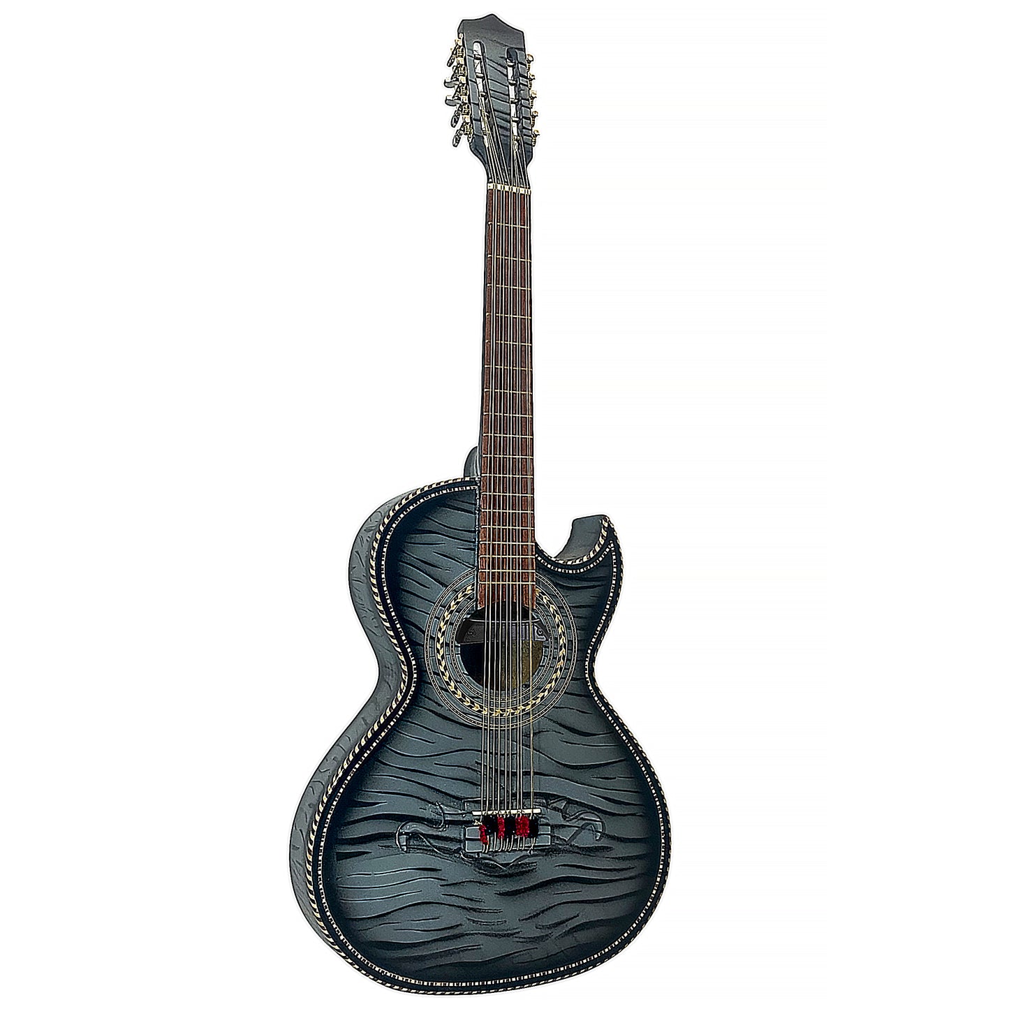 D'Luca Paracho Bajo Quinto Acoustic-Electric Tiger Grey