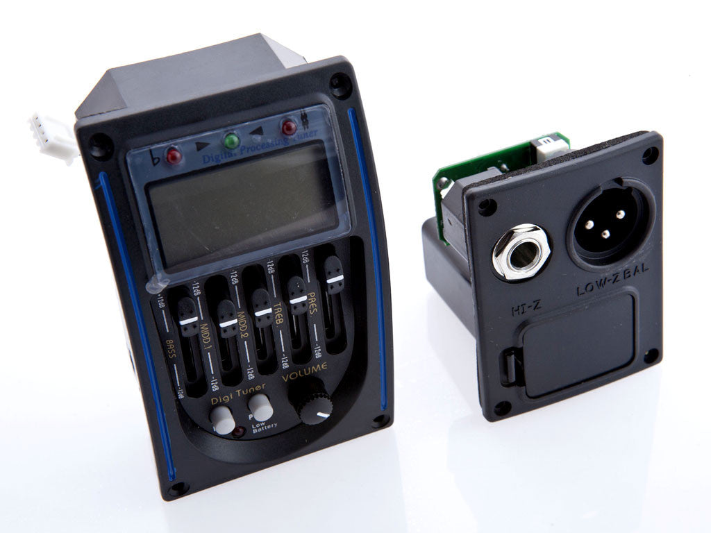 D’Luca 5 Band EQ Pre-Amp Pickup with LCD Tuner and Volume Control for Acoustic Guitars Complete Kit