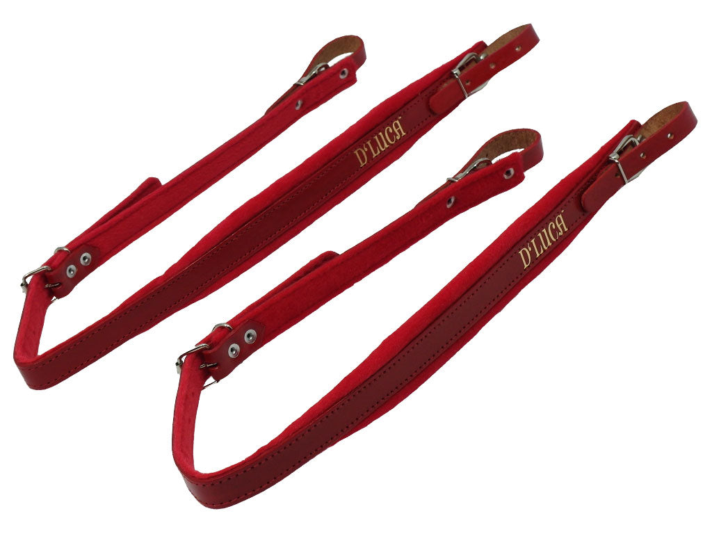 D'Luca Pro Slim Series Genuine Leather Accordion Straps Red