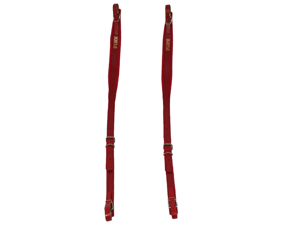 D'Luca Pro Slim Series Genuine Leather Accordion Straps Red