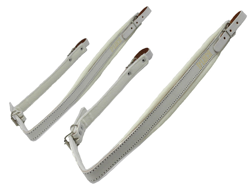 D'Luca Pro Slim Series Genuine Leather Accordion Straps White