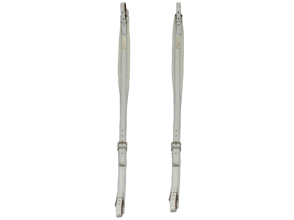 D'Luca Pro Slim Series Genuine Leather Accordion Straps White