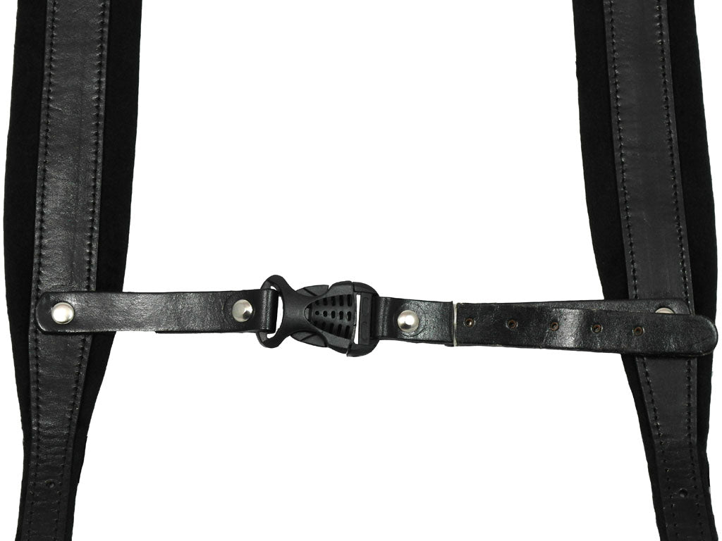 D'Luca Pro SM Series Genuine Leather Accordion Straps Black/Black
