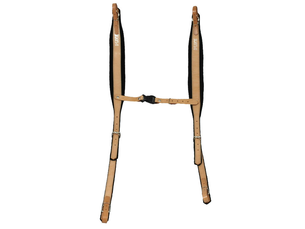 D'Luca Pro SM Series Genuine Leather Accordion Straps Natural/Black