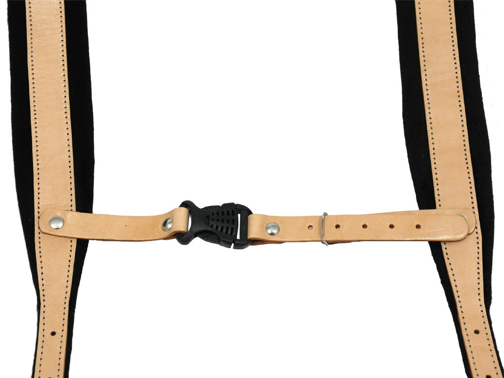 D'Luca Pro SM Series Genuine Leather Accordion Straps Natural/Black