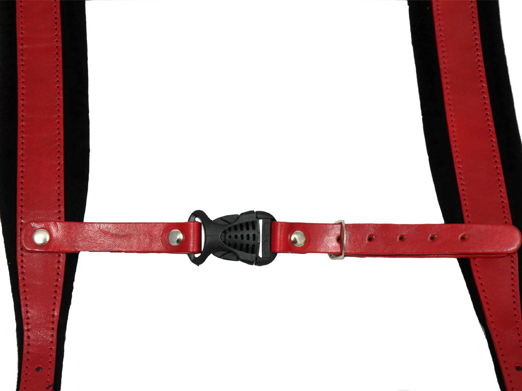 D'Luca Pro SM Series Genuine Leather Accordion Straps Red/Black