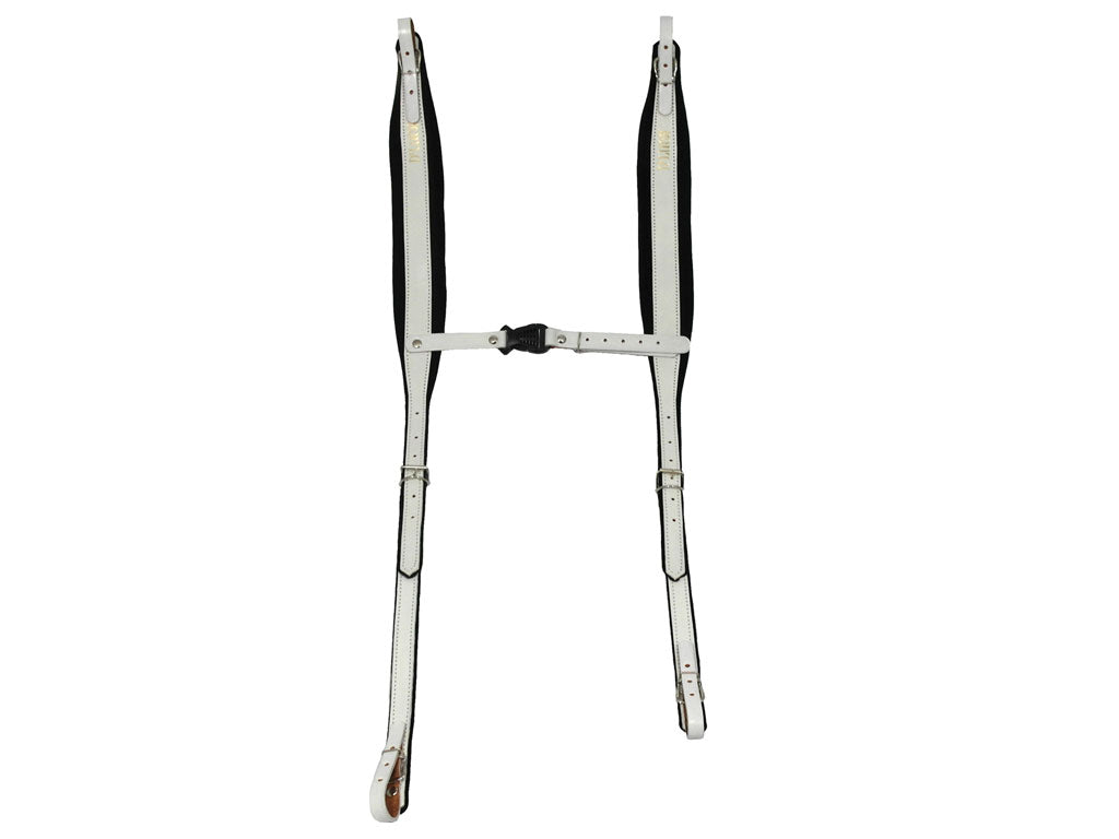 D'Luca Pro SM Series Genuine Leather Accordion Straps White/Black