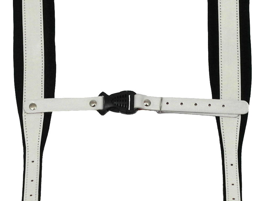 D'Luca Pro SM Series Genuine Leather Accordion Straps White/Black