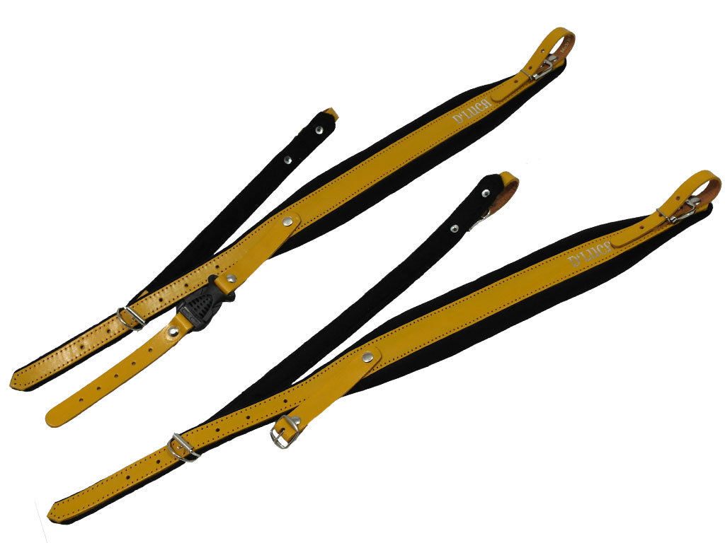 D'Luca Pro SM Series Genuine Leather Accordion Straps Yellow/Black