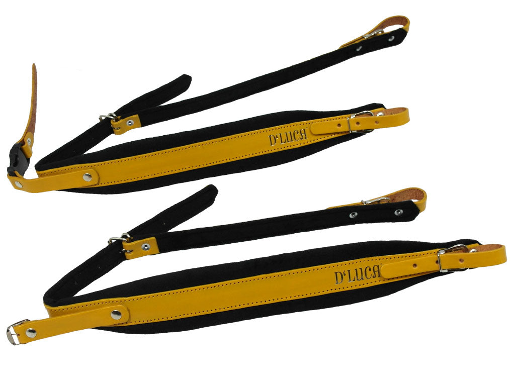 D'Luca Pro SM Series Genuine Leather Accordion Straps Yellow/Black