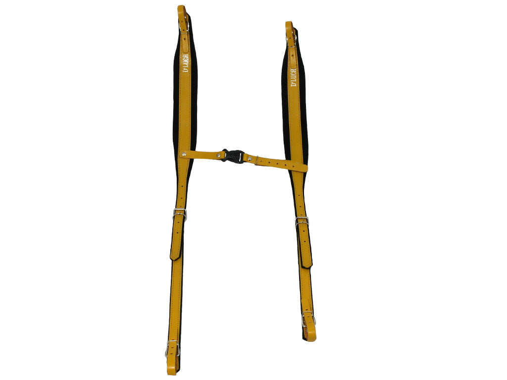 D'Luca Pro SM Series Genuine Leather Accordion Straps Yellow/Black
