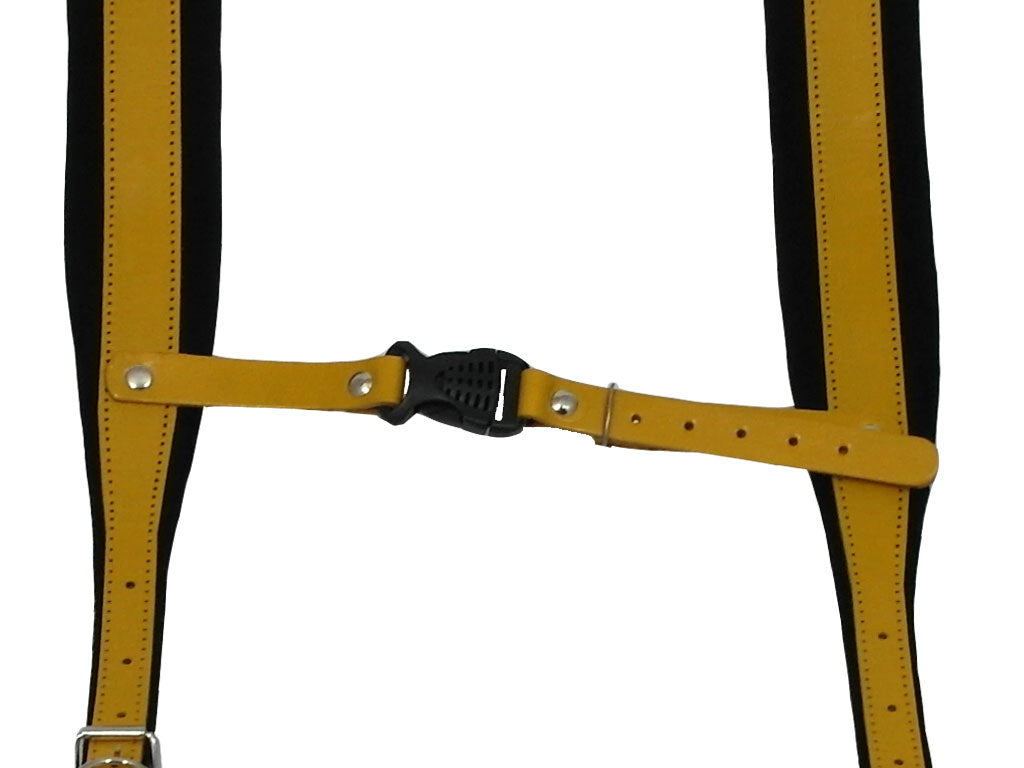 D'Luca Pro SM Series Genuine Leather Accordion Straps Yellow/Black