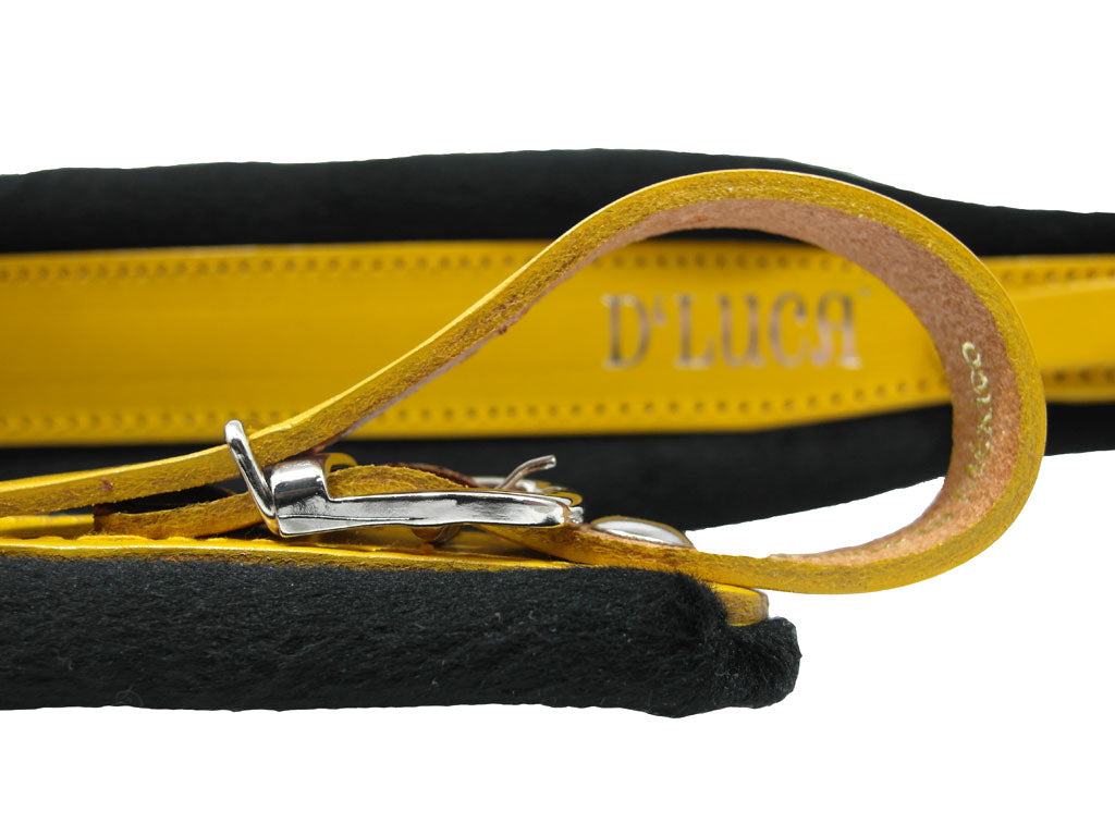 D'Luca Pro SM Series Genuine Leather Accordion Straps Yellow/Black