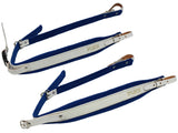 D'Luca Pro SM Series Genuine Leather Accordion Straps White/Blue