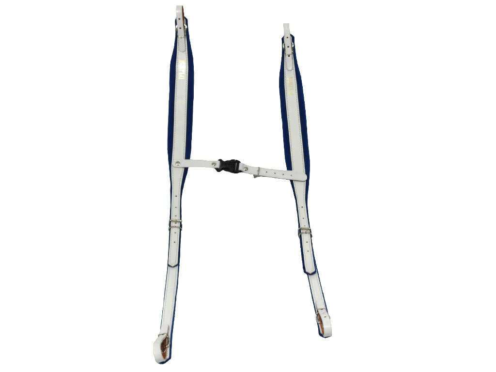 D'Luca Pro SM Series Genuine Leather Accordion Straps White/Blue